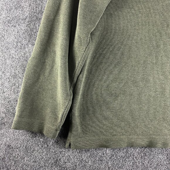 Banana Republic Sweater Mens XL Green Cotton Crew Neck Pullover Split Hem - Picture 2 of 6